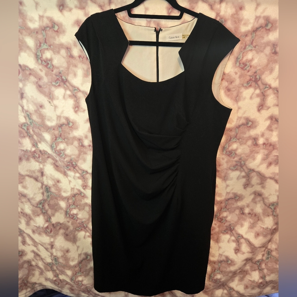 Calvin Klein Ruched Black Bodycon